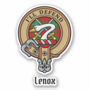 Pegatina Clan Lennox Escudo sobre Tartán
