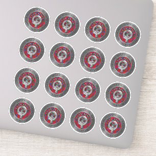 Pegatina Clan Leslie Escudo y Tartan Knot