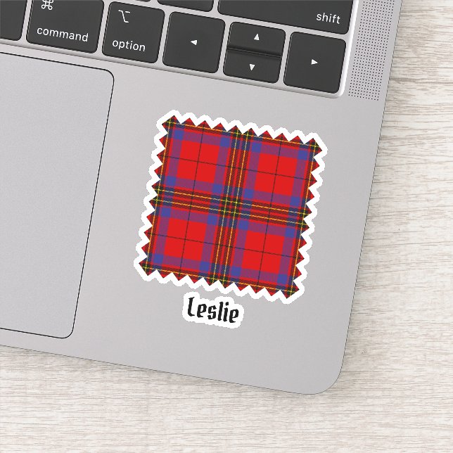 Pegatina Clan Leslie Red Tartan (Detalle)