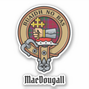 Pegatina Clan MacDougall Escudo sobre Tartán