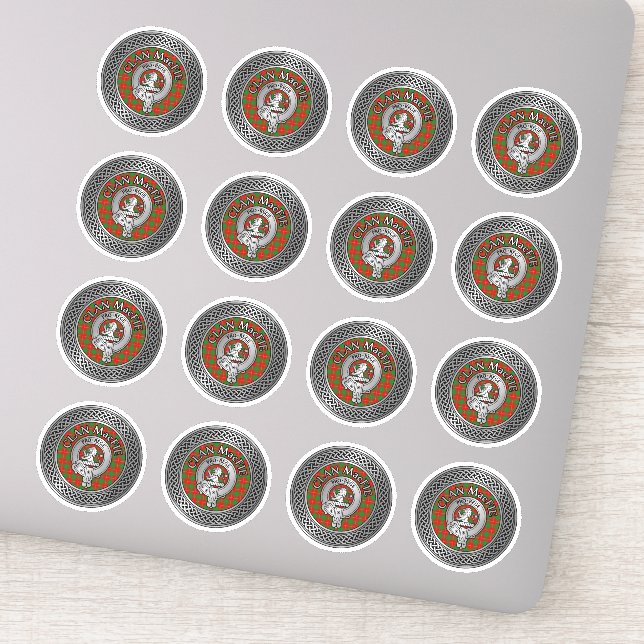 Pegatina Clan MacFie Escudo & Tartan Knot (Detalle)