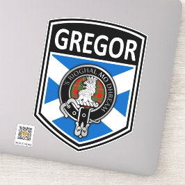 Pegatina Clan MacGregor Escudo & Tartan Saltire - Gregor