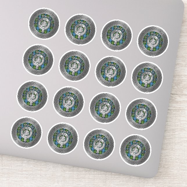 Pegatina Clan MacKenzie Escudo y Tartan Knot (Detalle)