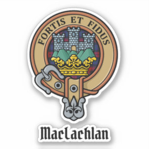 Pegatina Clan MacLachlan Escudo sobre Tartán