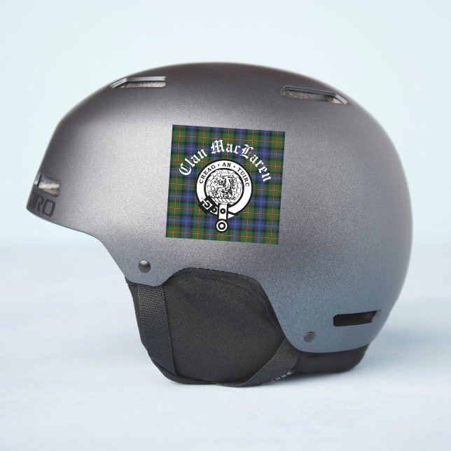 Pegatina Clan MacLaren Escudo Badge & Tartán (Lado del casco)