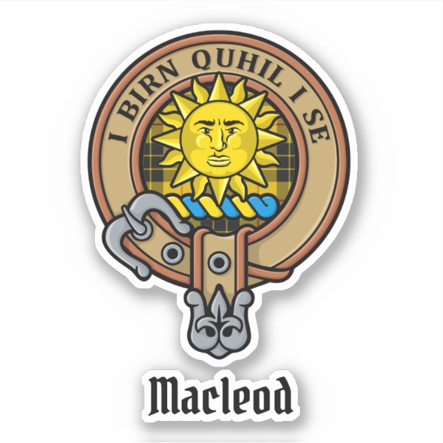 Pegatina Clan MacLeod de Lewis Escudo (Anverso)