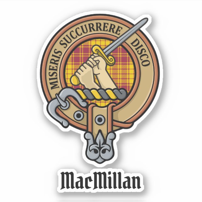 Pegatina Clan MacMillan Escudo por Vestir Tartán (Anverso)