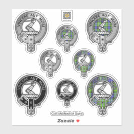 Pegatina Clan MacNeill de Gigha Latin Escudo & Tartán