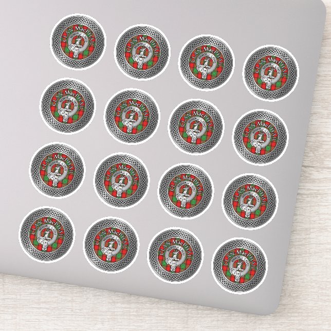 Pegatina Clan MacPhail Escudo y Tartan Knot (Detalle)