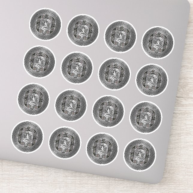 Pegatina Clan MacPherson Escudo & Tartan Knot (Detalle)