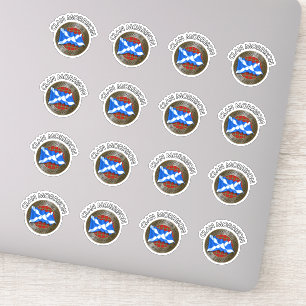 Pegatina Clan Morrison Tartan Knot & Flag
