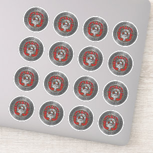 Pegatina Clan Stewart   Stuart Escudo y Tartan Knot