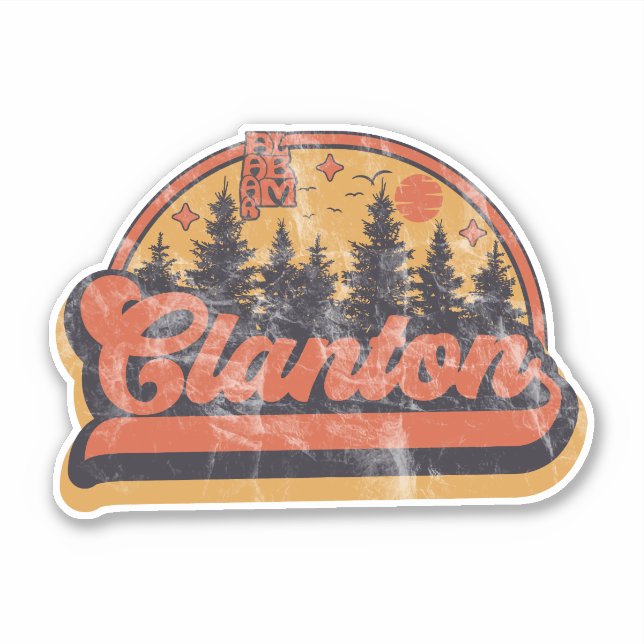 Pegatina Clanton, Alabama (Anverso)