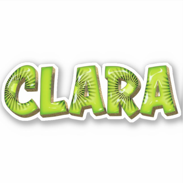 Pegatina Clara Name Kiwi Design Aufkleber Sticker (Anverso)