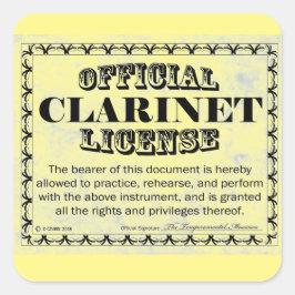 Pegatina Clarinet License Square
