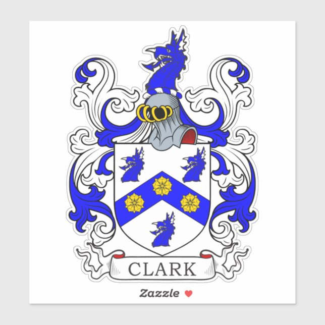 Pegatina Clark Family Crest (Hoja)