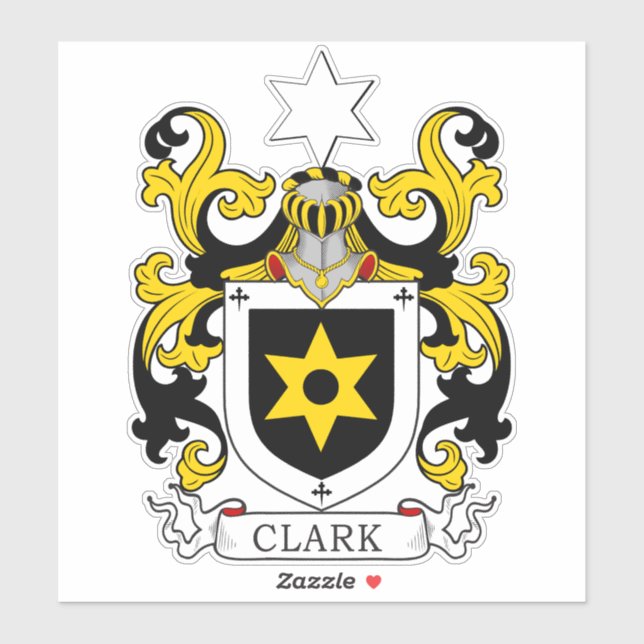 Pegatina Clark Family Crest (Hoja)