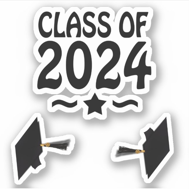 Pegatina Clase de ex alumnos de 2024 (Anverso)