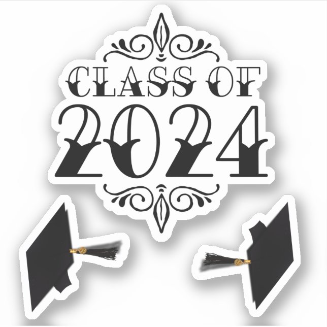 Pegatina Clase de ex alumnos de 2024 (Anverso)