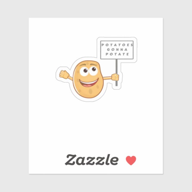 Pegatina Clase de patatas con patatas (Pun de patata vegeta (Hoja)