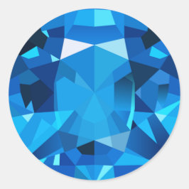 Pegatina clásica redonda de zafiro