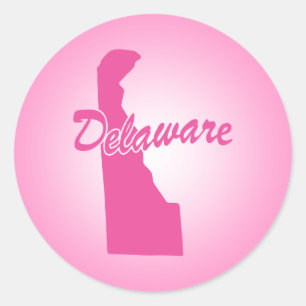 Pegatina clásica redonda del estado de Delaware de
