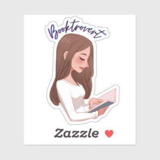 Pegatina clásico chica Booktrovert