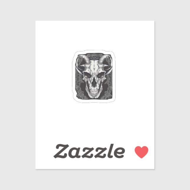 Pegatina Clásico de diseño estético gótico del cráneo de Wh (Hoja)