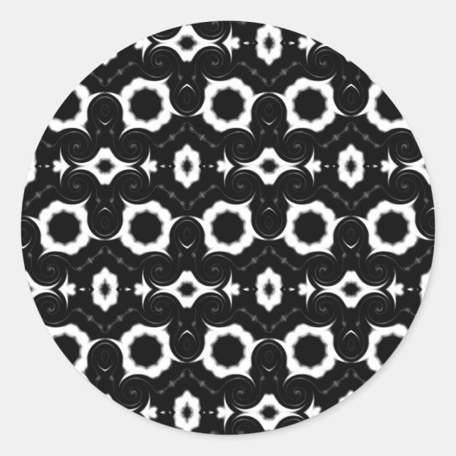 pegatina clásico de patrones en blanco y negro (Anverso)