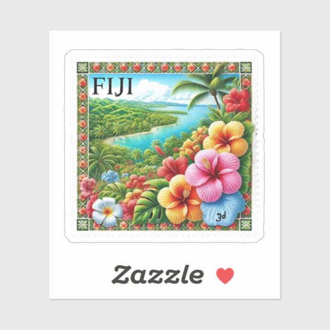 Pegatina Clásico de timbre de Fiyi (Hoja)