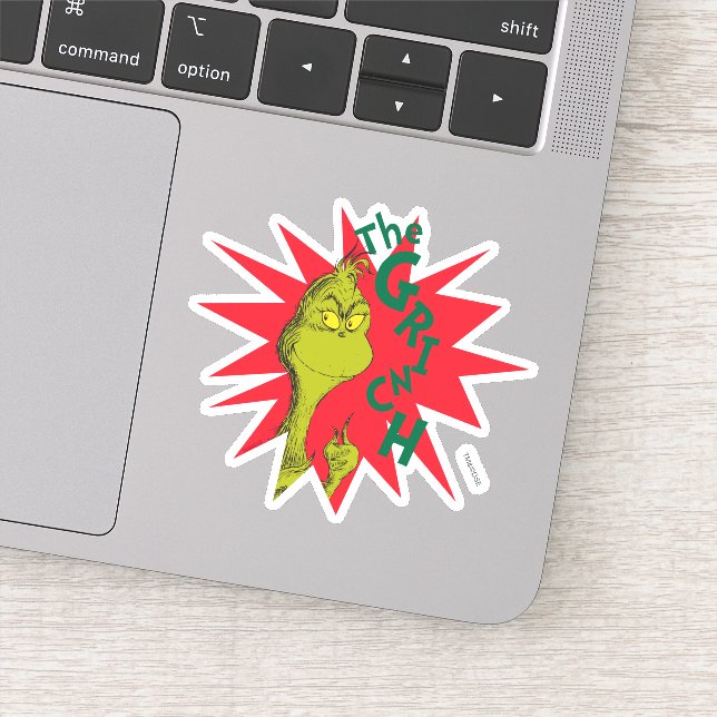 Pegatina Clásico El Grinch| Red Starburst (Detalle)