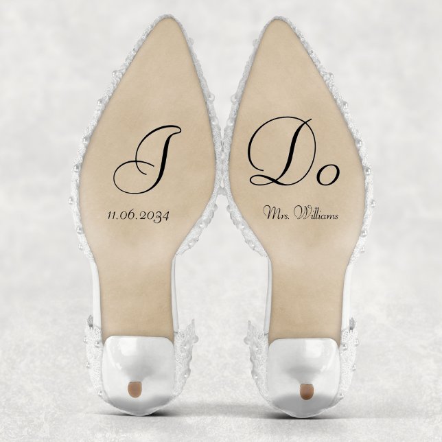 Pegatina Clásico Elegante Yo Hago Personalizado de zapatos  (Classic Elegant I Do Bride Wedding Shoes Custom Sticker
)