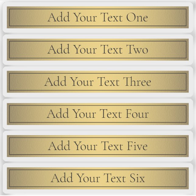 Pegatina Clásico Faux Gold 2 con texto negro (Anverso)