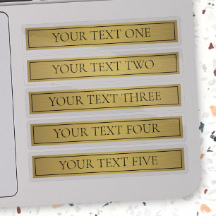 Pegatina Clásico Faux Gold con texto negro