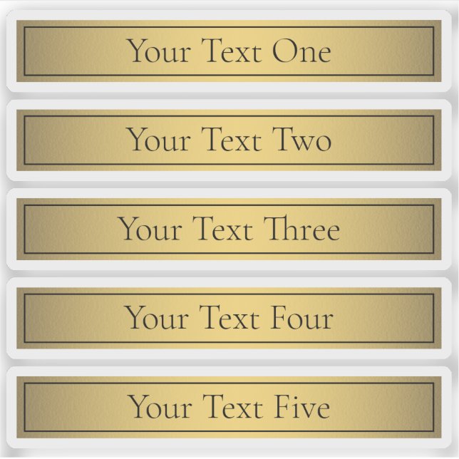 Pegatina Clásico Faux Gold v2 con texto negro (Anverso)