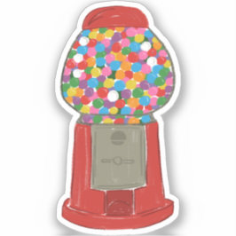 Pegatina Clásico Red Gumball Machine Candy Bubble Gum