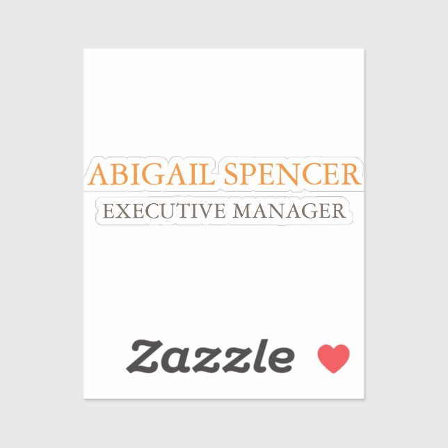 Pegatina Clásico sencillo blanco negro profesional (Hoja)