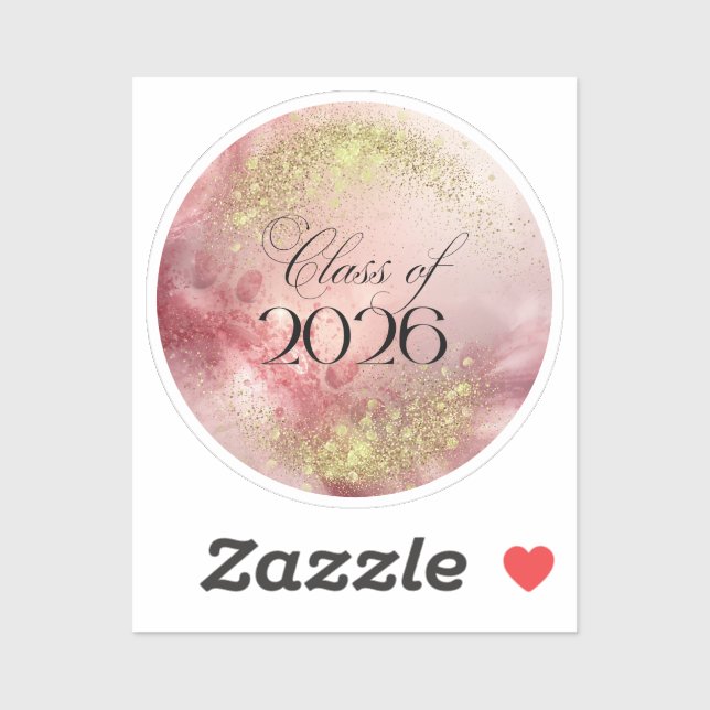 Pegatina Class of 2026 - Custom Cut Vinyl Sticker (Pink) (Hoja)