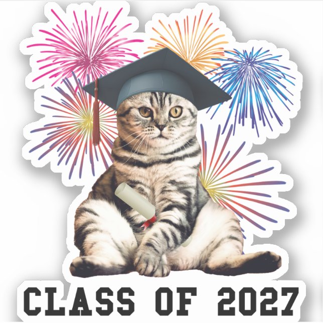 Pegatina Class of 2027 Cat Lover (Anverso)