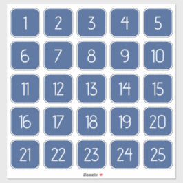 Pegatina Classic Blue Customizable Square Number Stickers 