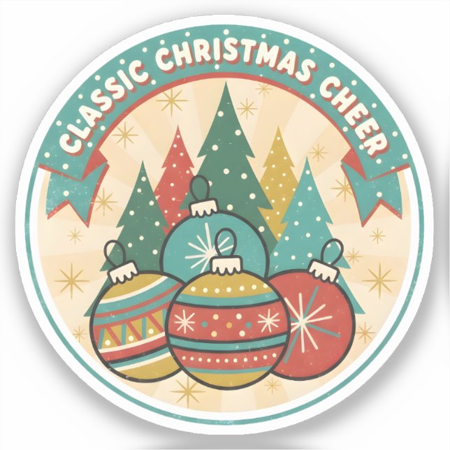 Pegatina Classic Christmas Cheer (Anverso)