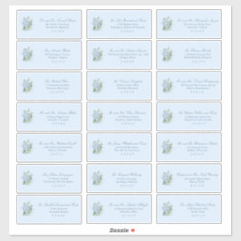 Pegatina Classic Dusty Blue Wedding Guest Address Labels