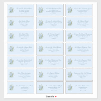 Pegatina Classic Dusty Blue Wedding Guest Address Labels