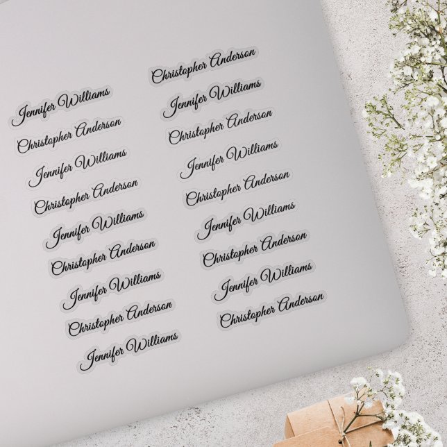 Pegatina Classic Handwriting 18 Guest Names - Black (Subido por el creador)
