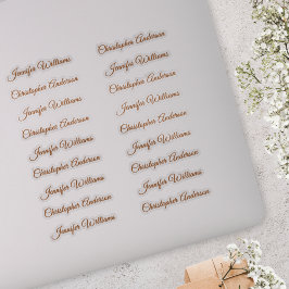 Pegatina Classic Handwriting 18 Guest Names - Bronze