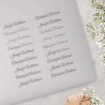 Classic Handwriting 18 Guest Names - Silver