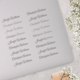 Pegatina Classic Handwriting 18 Guest Names - Silver