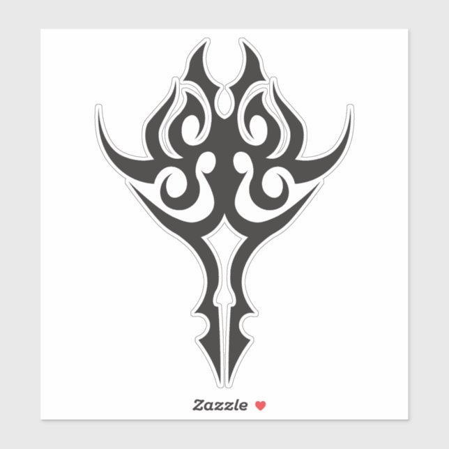 Pegatina Classic Tattoo Inspired Line Art Design (Hoja)