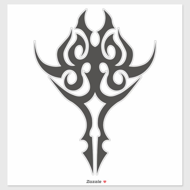 Pegatina Classic Tattoo Inspired Line Art Design (Hoja)