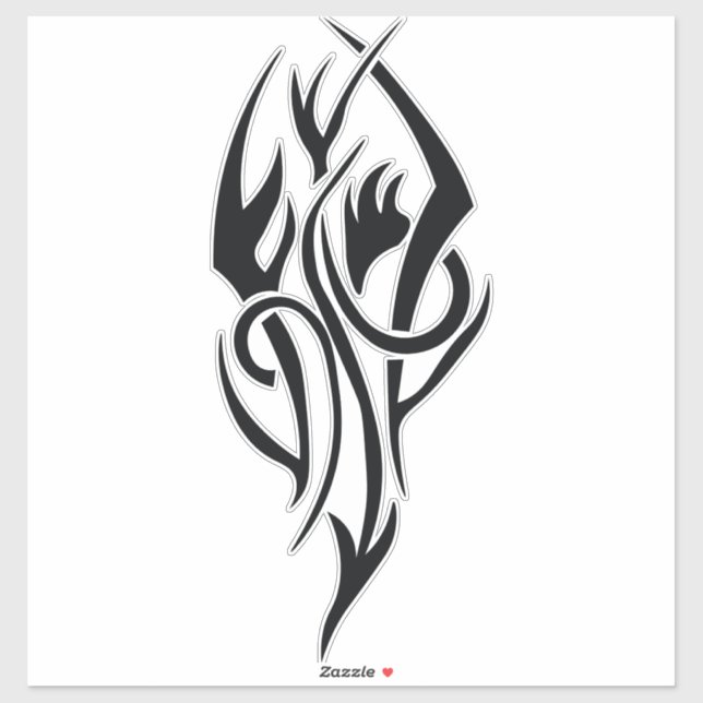 Pegatina Classic Tattoo Inspired Line Art Design (Hoja)